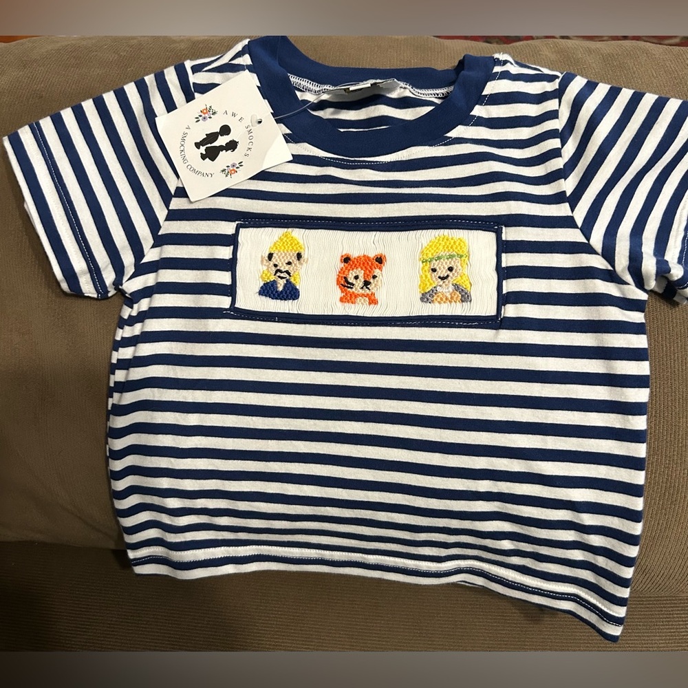 Awe Smocks: A Smocking Company Boys Striped Smocked Shirt size 12 Months NWT